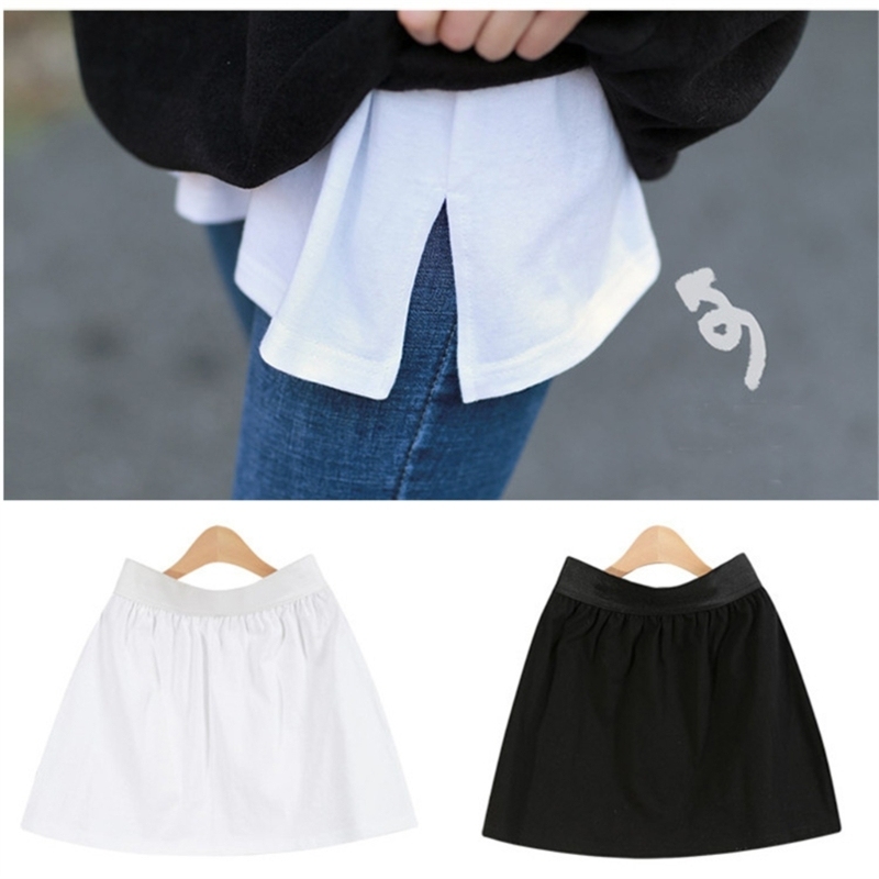 Women Blouses Shirt Extender Layering Faux Top Lower Sweep Hemline Side  Split Mini Skirt Underskirt Shirt Extension 2Pcs - AliExpress